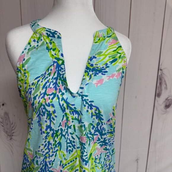 Lilly Pulitzer Arya Tank Top Women’s M Skye Blue Heaven Print EUC - Picture 4 of 11